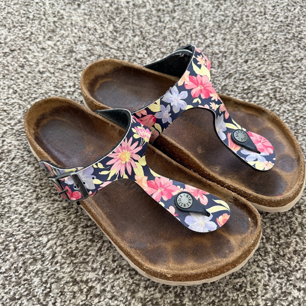 Birkenstock Gizeh Vegan Floral Print Soft Footbed Sandals Women's Size 36